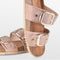 PS Poelman CURA - Dames Sandalen - Faux PU Imitatie Leren - Metallic Rosé Roze