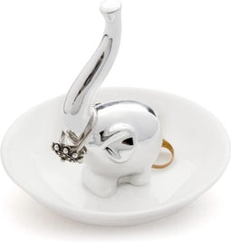 Balvi Ringhouder Olifant Dames 10 X 10 Cm Keramiek Wit/zilver
