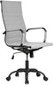 Feel Furniture Luxe Bureaustoel - Hoge Rugleuning - Lichtgrijs met Mat Zwart Frame