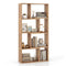 Coast Boekenkast - Vrijstaande 4-Laags Vakkenkast met 8 Compartimenten 60 x 20 x 120 cm - Kleur: naturel wit bruin of zwart