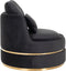 Fauteuil Kylie antraciet velvet / gold (Quartz Antraciet 801) S4491 ANTRACIET VELVET