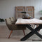 Old Inn - Eiken boomstamtafel 260x100 met X poten