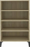 vidaXL - Dressoir - 57x35x90 - cm - bewerkt - hout - sonoma - eikenkleurig
