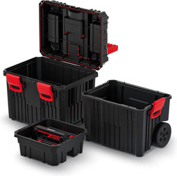 Kistenberg KHVW (KHVW-S411) - Mobiele gereedschapskoffer - 3-in-1 met wielen - zwart