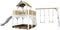 AXI Atka Speeltoestel in Bruin/wit - Speeltoren met Dubbele Schommel, Witte Glijbaan en Zandbak - FSC hout - Speelhuis op palen voor de tuin