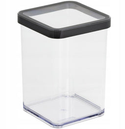 Keukenopbergdoos voor droge voedingsmiddelen (rijst, bloem, suiker) Rotho LOFT 1 L zwart