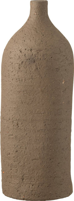 J-Line vaas Enya Fles - keramiek - bruin - large - 40 cm hoog