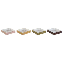 Servethouder DKD Home Decor Groen Mosterd Donkerbruin Metaal Aluminium Hout MDF 18 x 18 x 4 cm (4...