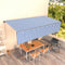 vidaXL - Luifel - automatisch - uittrekbaar - met - rolgordijn - 3x2,5 - m - blauw - wit