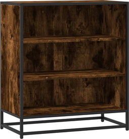 vidaXL - Dressoir - 68x35x76 - cm - bewerkt - hout - en - metaal - gerookt - eiken