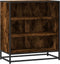 vidaXL - Dressoir - 68x35x76 - cm - bewerkt - hout - en - metaal - gerookt - eiken
