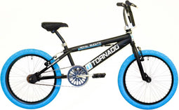 Bike Fun Tornado - BMX - 20 Inch - Matzwart/Blauw - Unisex