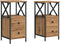 vidaXL - Nachtkastjes - 2 - st - 34x35,5x70 - cm - bewerkt - hout - artisanaal - eiken