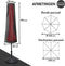 VAIVE Parasolhoes 600D - Waterdicht met Rits - Voor Zweefparasol en Staande Parasol - Zwart