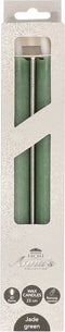 Anna's Collection LED dinerkaarsen - set van 2 - afstandsbediening - jade groen - 23 cm (2 stuks)