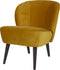 WOOOD Sara Fauteuil - Velvet - Oker - 59x71x70