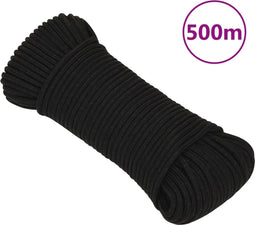 vidaXL - Werktouw - 5 - mm - 500 - m - polyester - zwart
