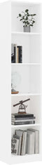 vidaXL - Boekenkast - met - 5 - schappen - 40x24x175 - cm - bewerkt - hout - wit