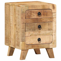 vidaXL - Nachtkastje - 37x32x50 - cm - massief - ruw - mangohout