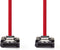 Nedis SATA Kabel - 3 Gbps - SATA 7-Pins Female - SATA 7-Pins Female - Vernikkeld - 0.50 m - Plat - PVC - Rood - Polybag