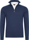 Cappuccino Italia - Heren Trui Mock Zip Pullover - Blauw - Maat XL
