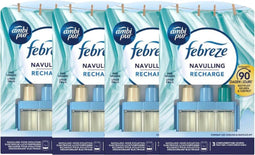 Febreze Ambi Pur - Fris Linnen Navulling (20 ml) - 4 Stuks - Combi-Pack - Voordeelverpakking