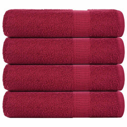 vidaXL - Handdoeken - 4 - st - 50x100 - cm - 360 - g/m² - 100% - katoen - bordeauxrood
