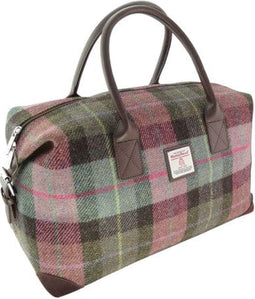 Weekendtas Esk Gedempt Groen & Paars Tartan - Harris Tweed - Glen Appin of Scotland