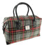Weekendtas Esk Grijs met Rode Ruit - Harris Tweed - Glen Appin of Scotland