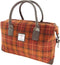 Weekendtas Esk Roodbruin met Oranje ruit (Rust and Orange) - Harris Tweed - Glen Appin of Scotland