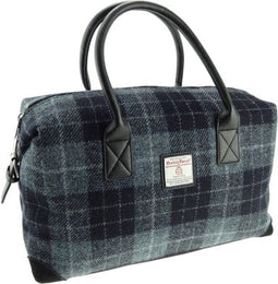 Weekendtas Esk Zwart Grijs - Harris Tweed - Glen Appin of Scotland