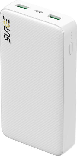 Surge Powerbank 20.000 mAh - Quick Charge 4.0 & PD - Snelladen tot 3 Apparaten Tegelijk - Wit