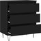 vidaXL - Dressoir - 60x35x70 - cm - bewerkt - hout - zwart