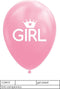 Wefiesta Ballonnen Baby Girl 12 Cm Latex Roze/wit 8 Stuks
