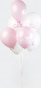 Wefiesta Ballonnen Baby Girl 12 Cm Latex Roze/wit 8 Stuks