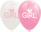 Wefiesta Ballonnen Baby Girl 12 Cm Latex Roze/wit 8 Stuks