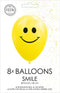 Wefiesta Ballonnen Smile 12 Cm Latex Geel 8 Stuks