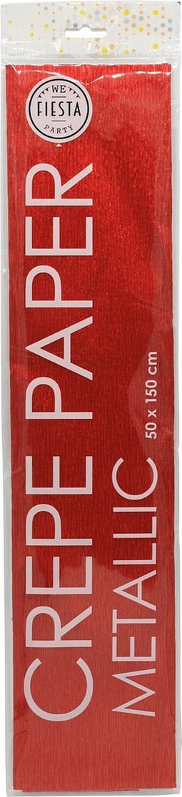 Wefiesta Crêpepapier Metallic 150 X 50 Cm Rood