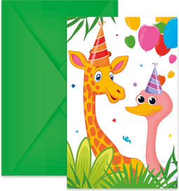 Wefiesta - Uitnodigingen jungle party (6 stuks)