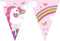 Wefiesta - Unicorn Rainbow Colors - Papieren vlaggenlijn 9 vlaggen