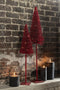 J-Line decoratie kerstboom - kunststof - rood - large - LED lichtjes
