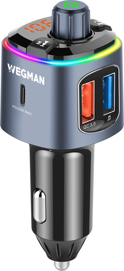 Wegman Bluetooth FM Transmitter - Autolader USB C - Carkit - Autoaccessoires