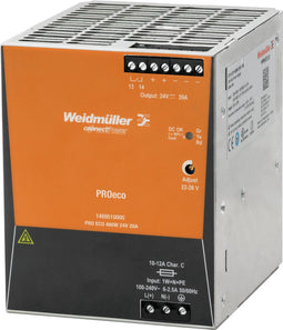 Weidmüller PRO ECO 480W 24V 20A DIN-rail netvoeding 24 V/DC 20 A 480 W Aantal uitgangen: 1 x Inhoud: 1 stuk(s)