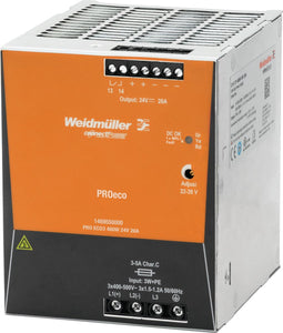 Weidmüller PRO ECO3 480W 24V 20A DIN-rail netvoeding 12 V/DC 20 A 480 W Aantal uitgangen: 1 x Inhoud: 1 stuk(s)