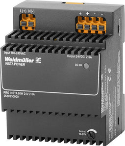 Weidmüller PRO INSTA 60W 24V 2.5A Schakelnetvoeding 24 V/DC 2.5 A 60 W Inhoud: 1 stuk(s)