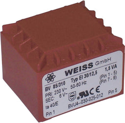 Weiss Elektrotechnik 85/311 Printtransformator 1 x 230 V 1 x 9 V/AC 1.50 VA 167 mA