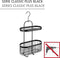 WENKO Doucherek Classic Plus Black - Doucherek 2-laags zonder boren - Mat zwart 26x47cm