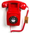 GPO 746WALLPUSHRED - Muurtelefoon retro jaren ‘70, druktoetsen, rood