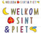 Welkom Sint en Piet letterslinger karton 300 cm - Sint Nicolaas/Sinterklaas feest slingers thema decoratie