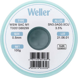 Weller Wsw Sac M1 Soldeertin Loodvrij Spoel Sn3.0Ag0.5Cu 10